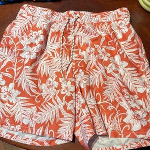 Goodfellow Men’s Board Shorts, Medium, light orange floral pattern